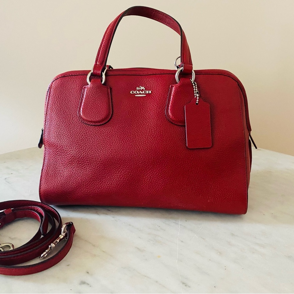 Coach Bag Nolita Satchel red pebbled leather